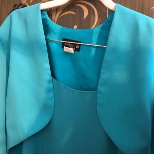 Blue Dress Cardigan Set